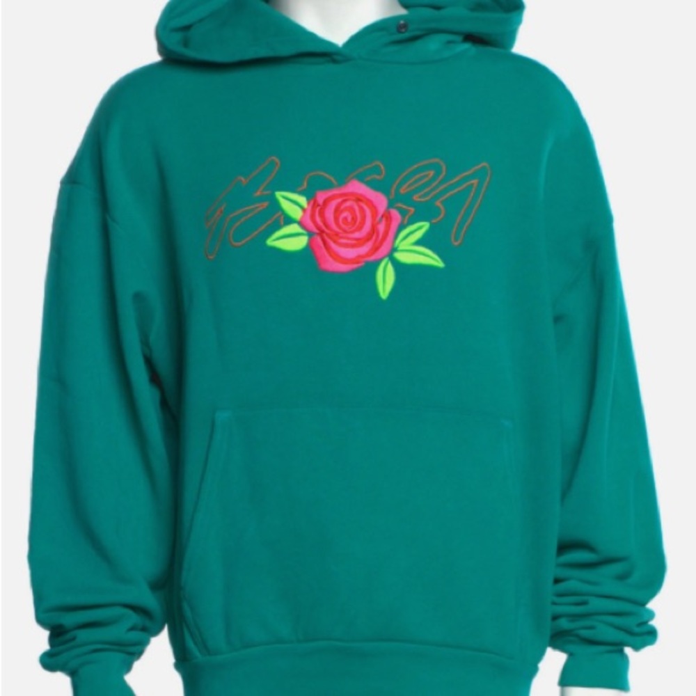Bossi Sportswear *limited edition* Rose engraved green hoodie